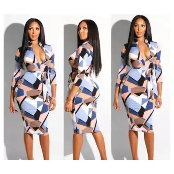 Women’s Zip Up Bodycon Dress- Size Large - Picture 1 of 7